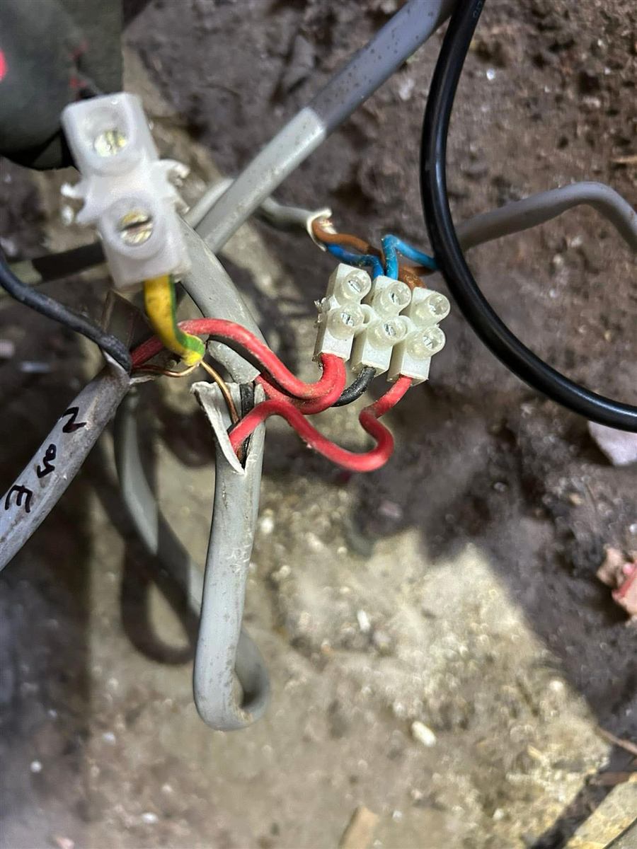 Electrical wiring being inspected